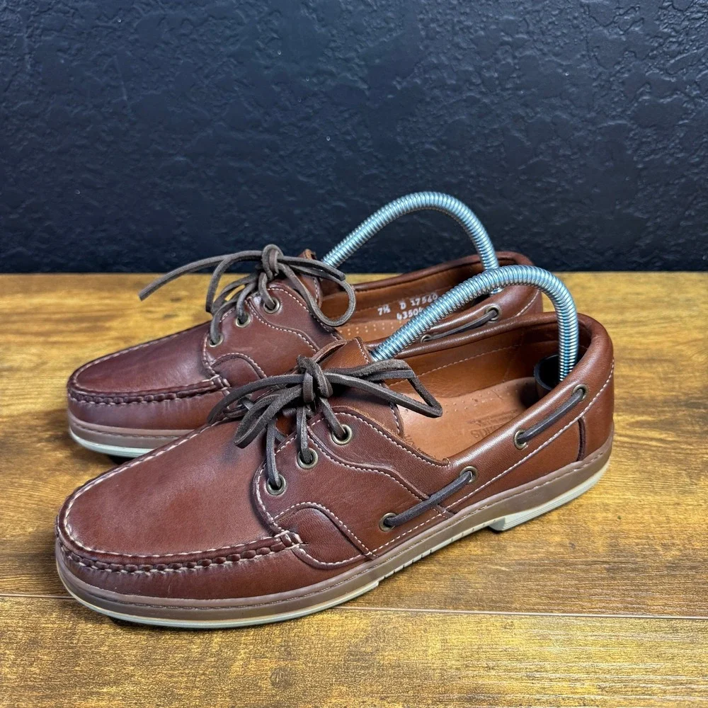 Allen‎ Edmonds Eastport 43504 Brown Leather Boat Shoes Mens 7.5 D